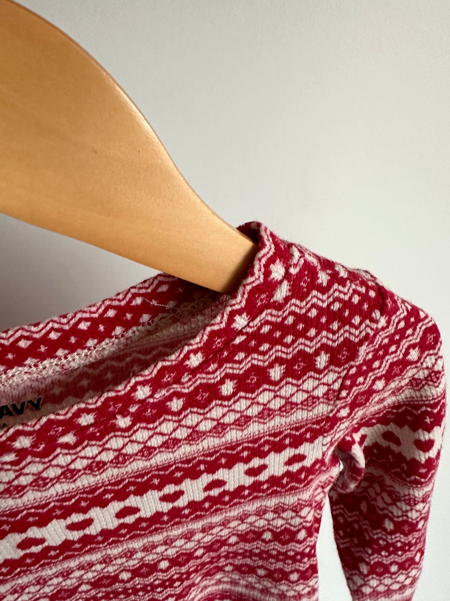 Red Festive Waffle Knit Long Sleeve / 2T