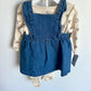 Denim Dress, Farm Bodysuit + Leggings Set (With Tags) / 6m
