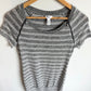 Thyme Grey Striped Maternity or Nursing Top / XS