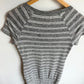 Thyme Grey Striped Maternity or Nursing Top / XS