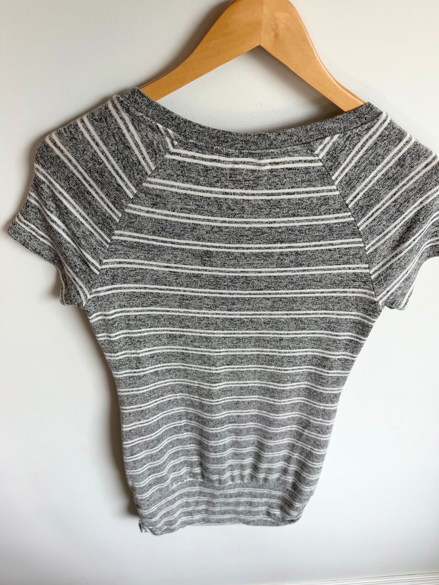 Thyme Grey Striped Maternity or Nursing Top / XS