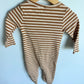 Striped Brown + Cream Jumpsuit / 6-9m?