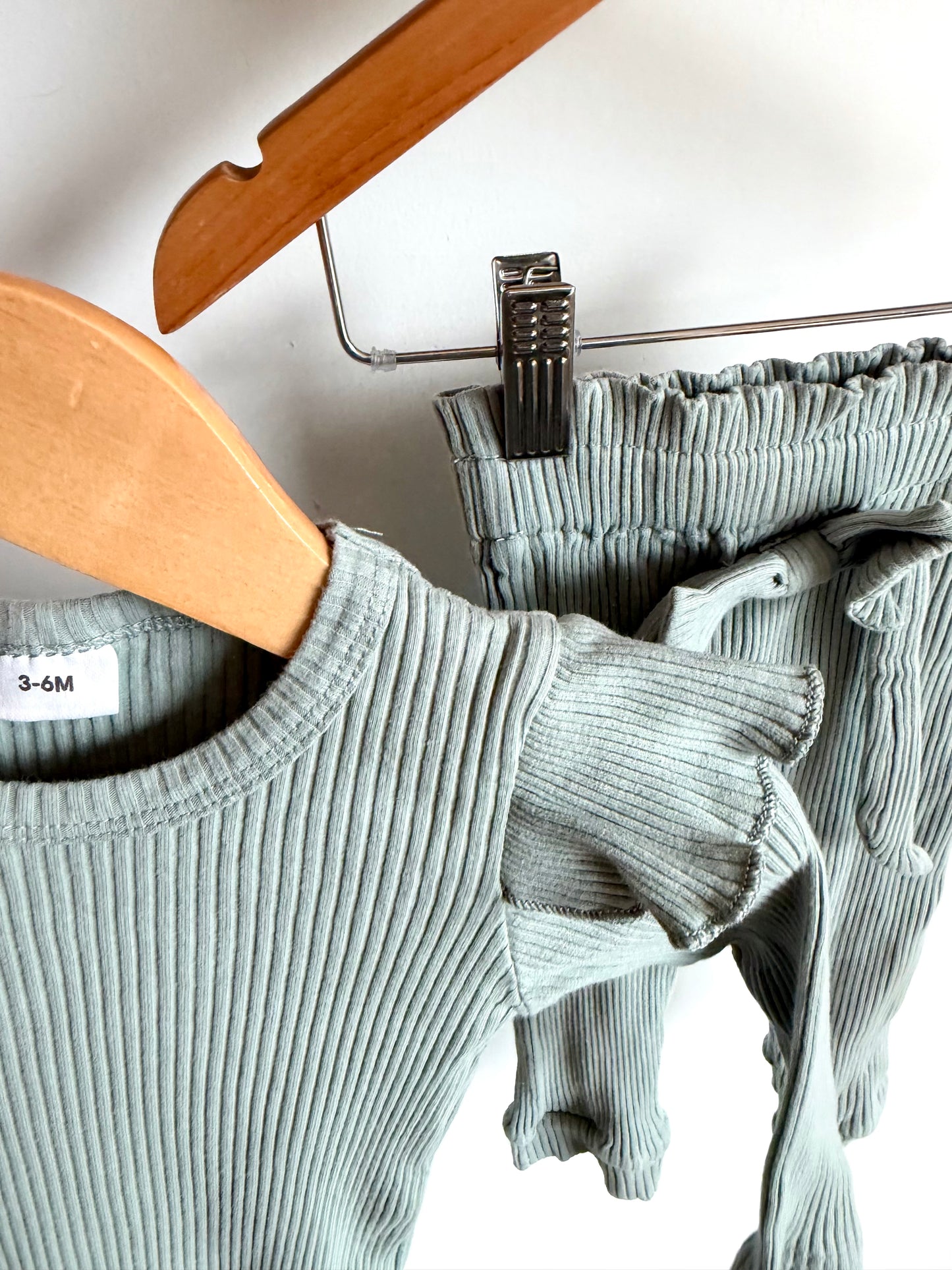 Dusty Blue Bodysuit + Pants Set / 3-6m