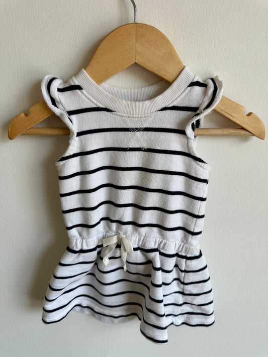 OshKosh White + Black Striped Dress / 9m