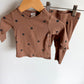 H&M Brown Dot Top + Pants Set / 2-4m
