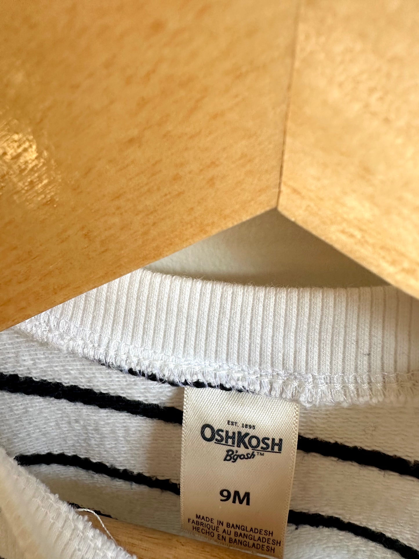 OshKosh White + Black Striped Dress / 9m