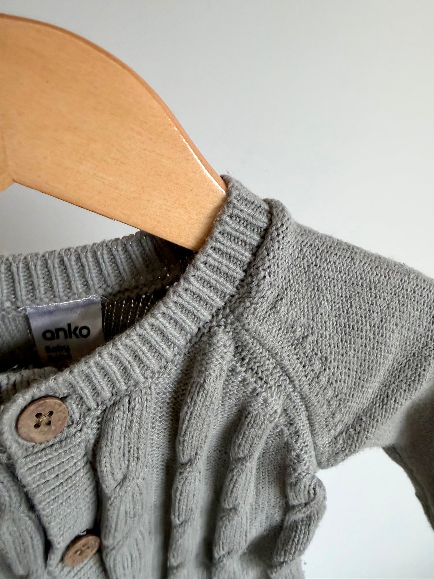 Grey Knit Jumpsuit / 3-6m
