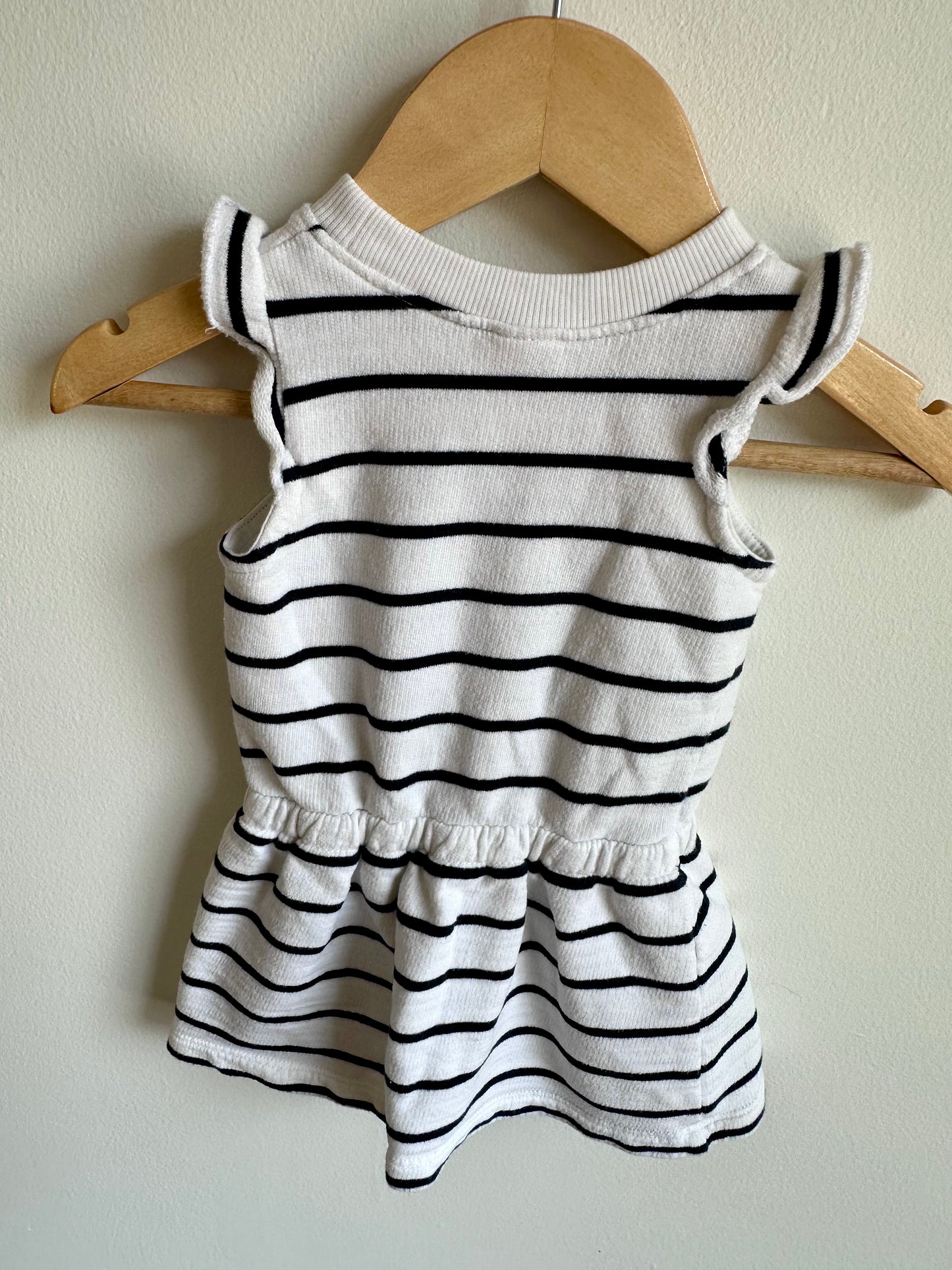 OshKosh White + Black Striped Dress / 9m