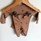 H&M Brown Dot Top + Pants Set / 2-4m