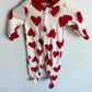 Heart XOX Pattern Footed Sleeper / 6m