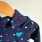 Navy Fleece Heart Hoodie / 3T