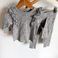 Grey Floral Ribbed Top + Pants Set / 12-18m
