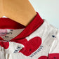 Heart XOX Pattern Footed Sleeper / 6m