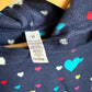 Navy Fleece Heart Hoodie / 3T