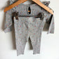 Grey Floral Ribbed Top + Pants Set / 12-18m