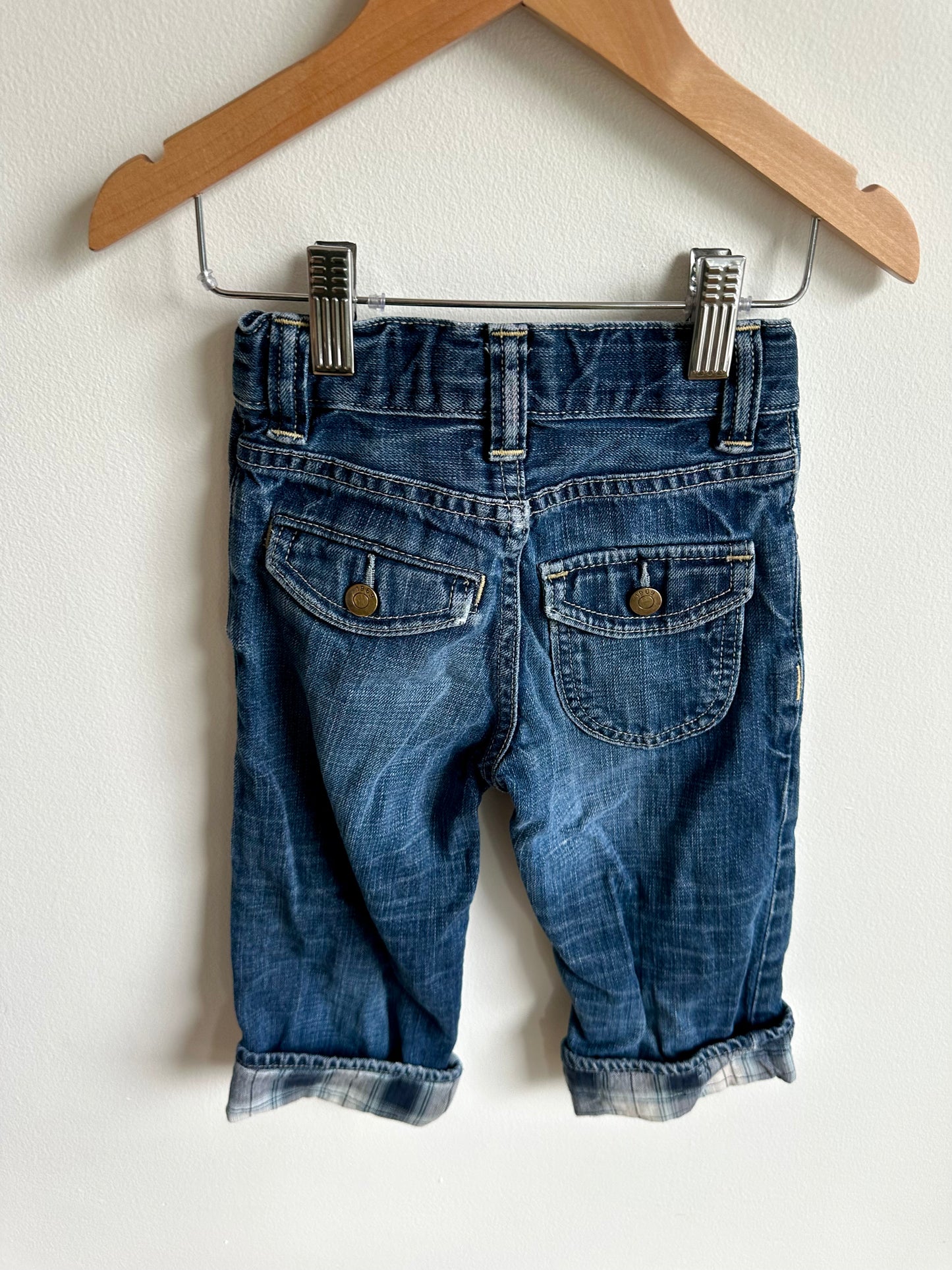 Plaid Cuff Jeans / 18-24m