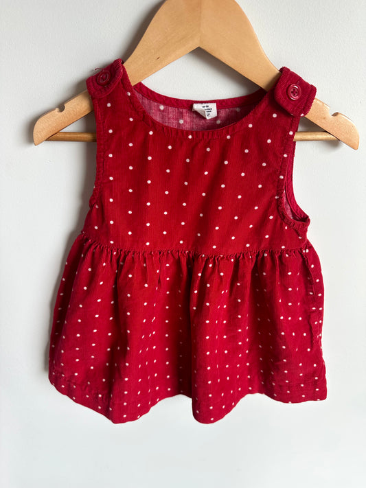 Gap Red Dotted Cord Dress / 18-24m