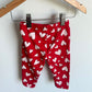 Heart Red + White Leggings / 6-12m