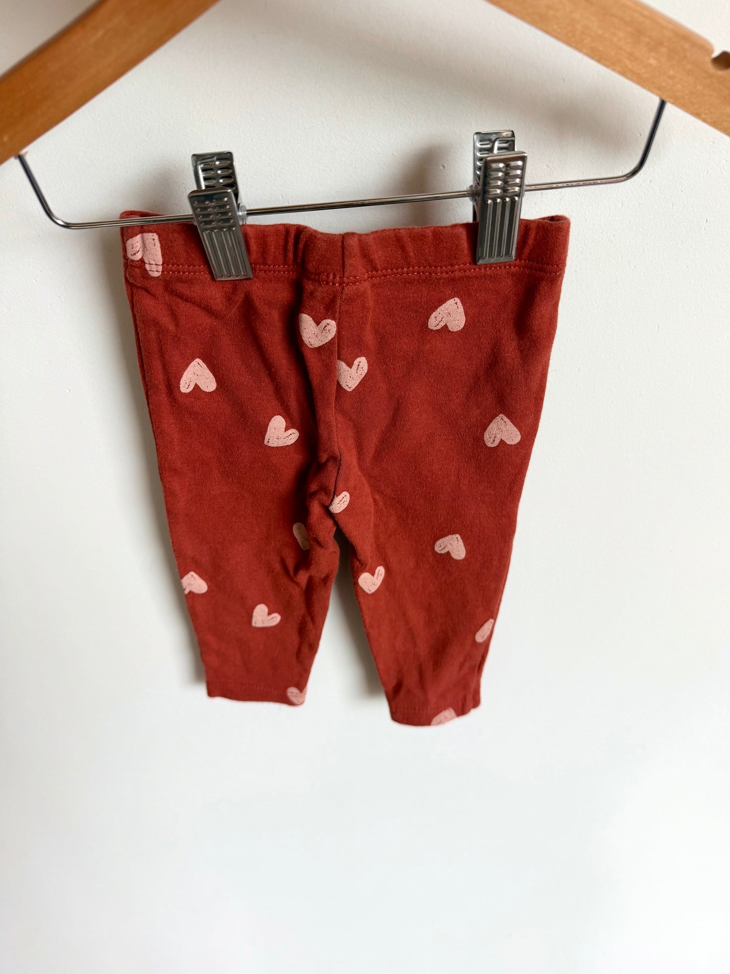 Rust Heart Leggings / 6m