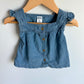 Chambray Ruffle Sleeve Top / 9m