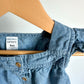 Chambray Ruffle Sleeve Top / 9m