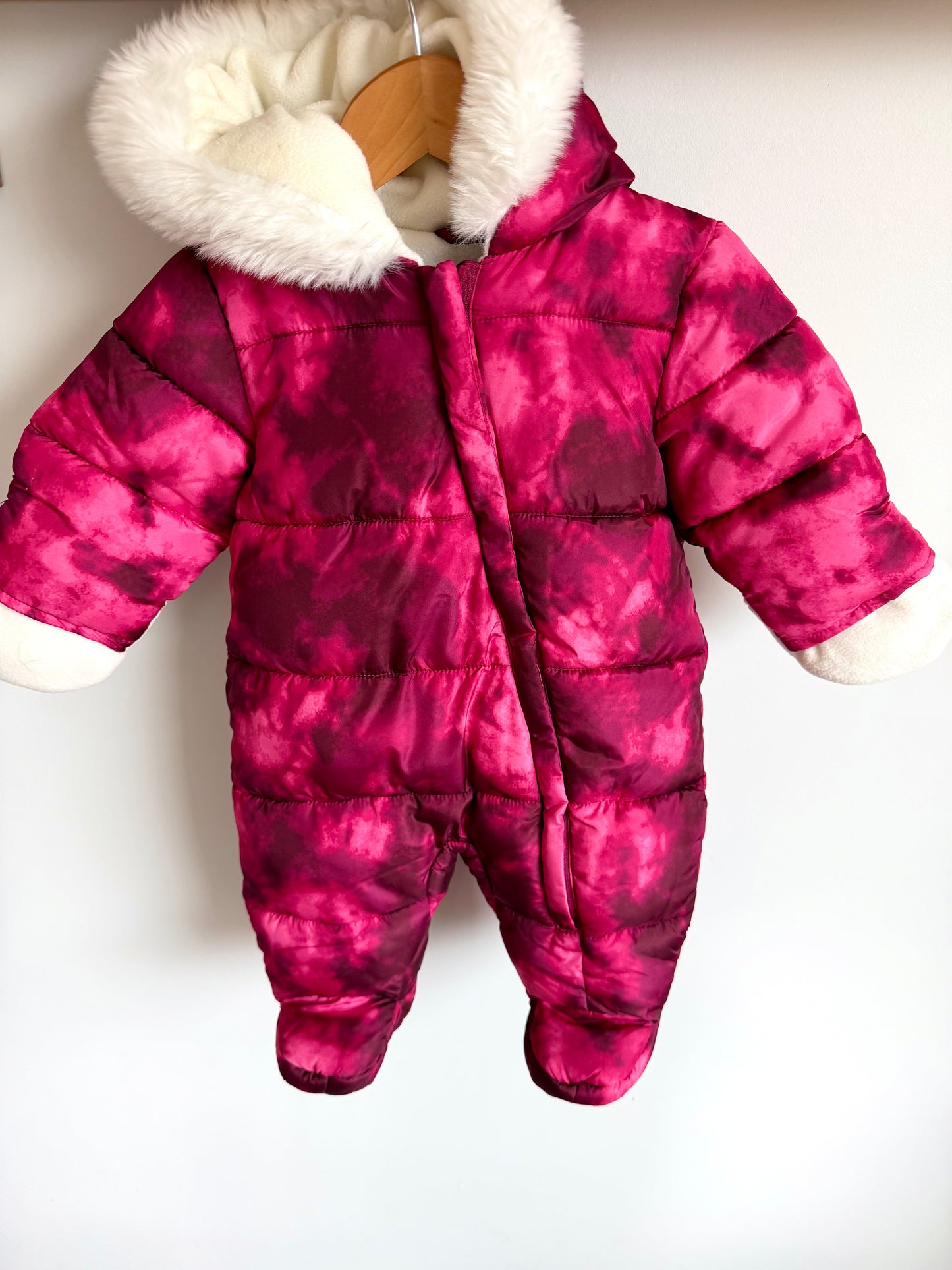 Pink Winter Bunting Suit / 0-3m