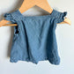Chambray Ruffle Sleeve Top / 9m