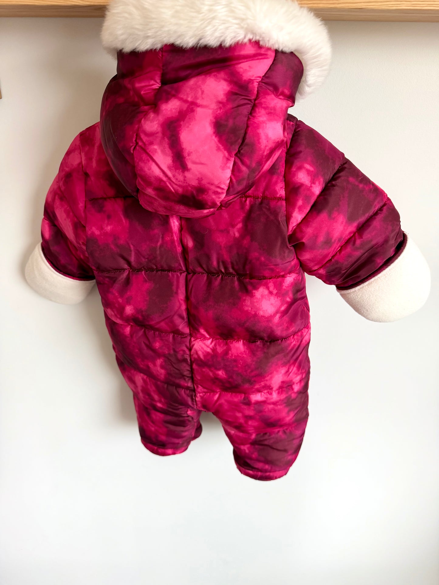 Pink Winter Bunting Suit / 0-3m