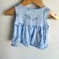 Light Blue Peplum Floral Top / 12m