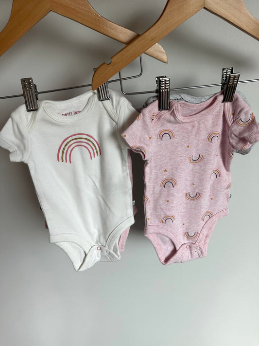 Newborn Petit Lem Bodysuits Set of 4 / 0m