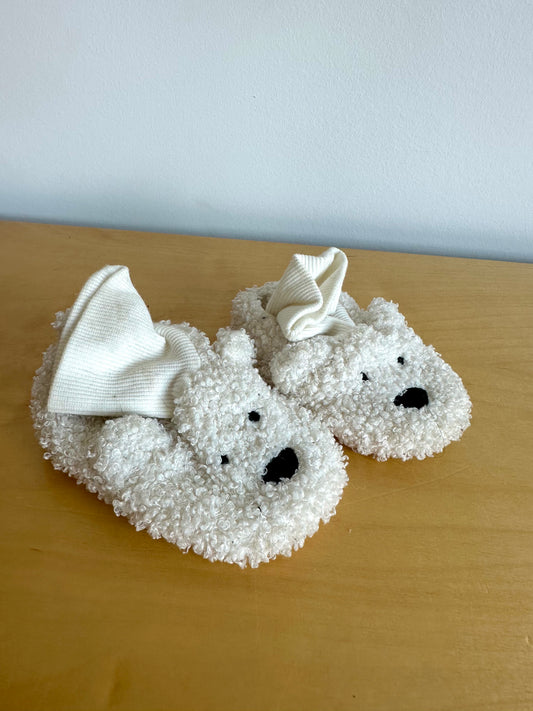 White Bear Slippers / 6-12m