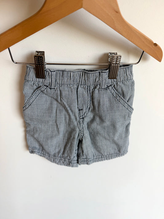 Navy Vertical Striped Shorts / 18m