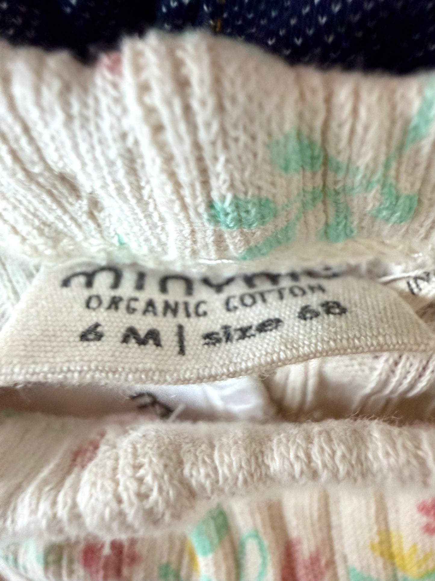 Minymo Cream Organic Floral Leggings / 6m
