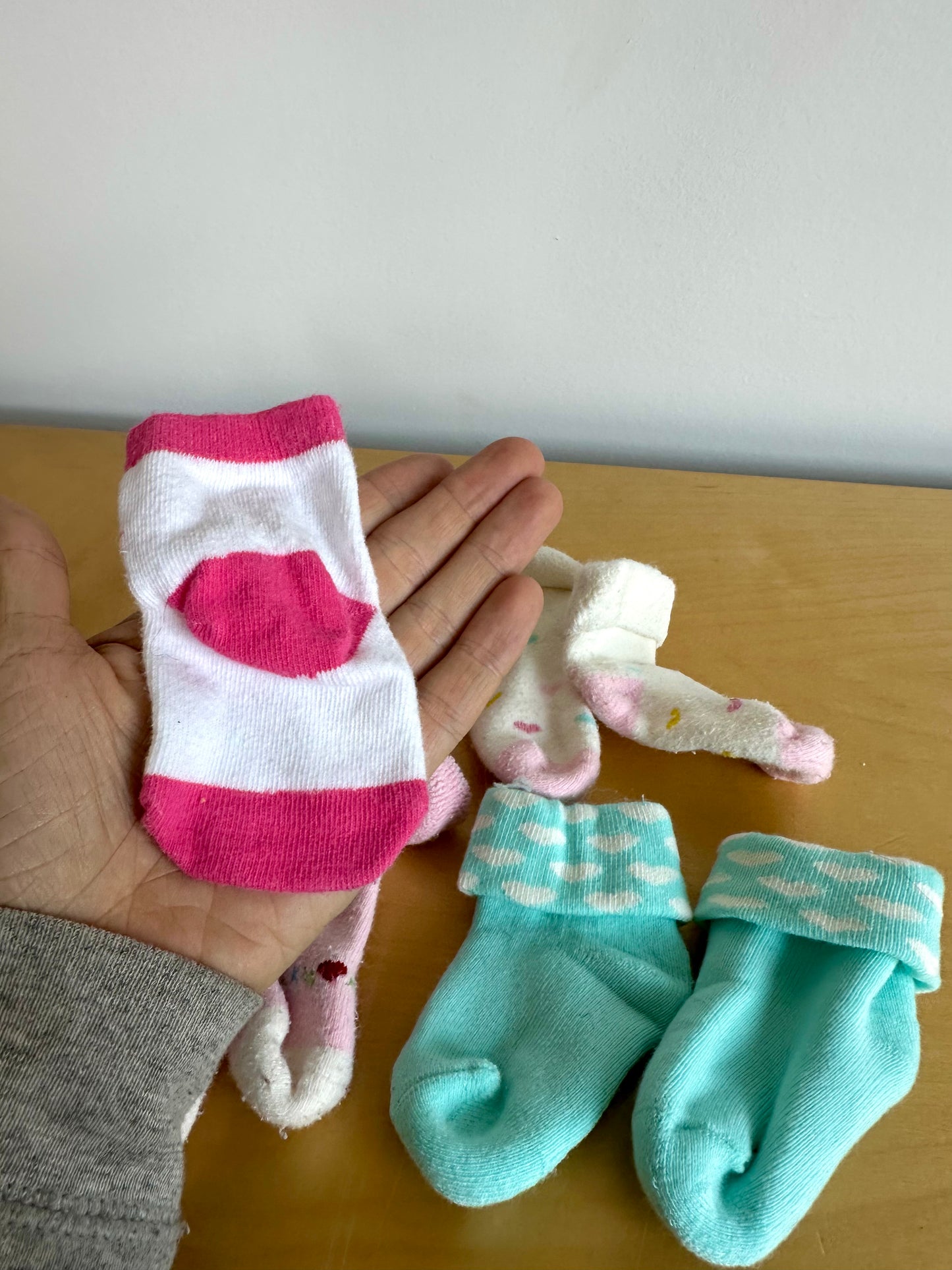 Teal, Elephant, Heart, Pink Socks  / 0-3m?