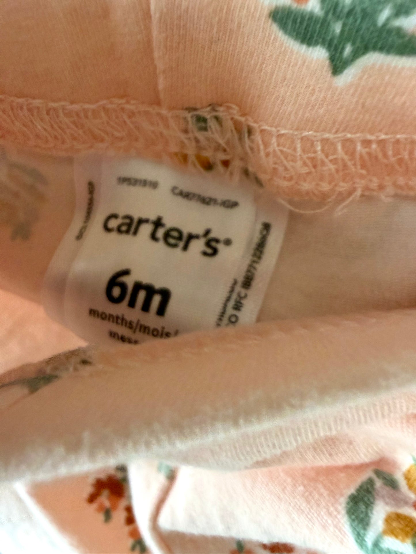 Peach Floral Leggings / 6m