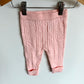 Pink Cable Knit Leggings / 3-6m