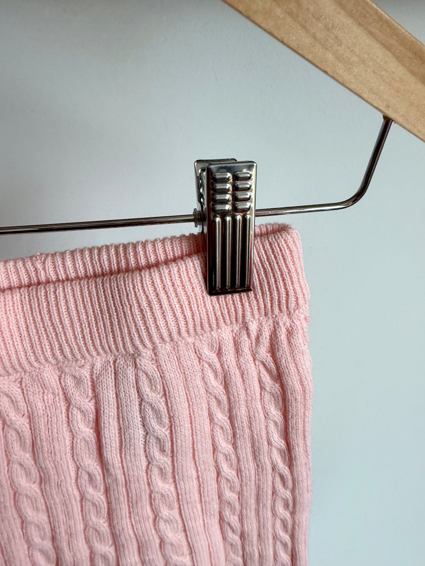 Pink Cable Knit Leggings / 3-6m
