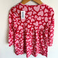 Heart Print Long Sleeve Dress / 4T