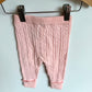 Pink Cable Knit Leggings / 3-6m