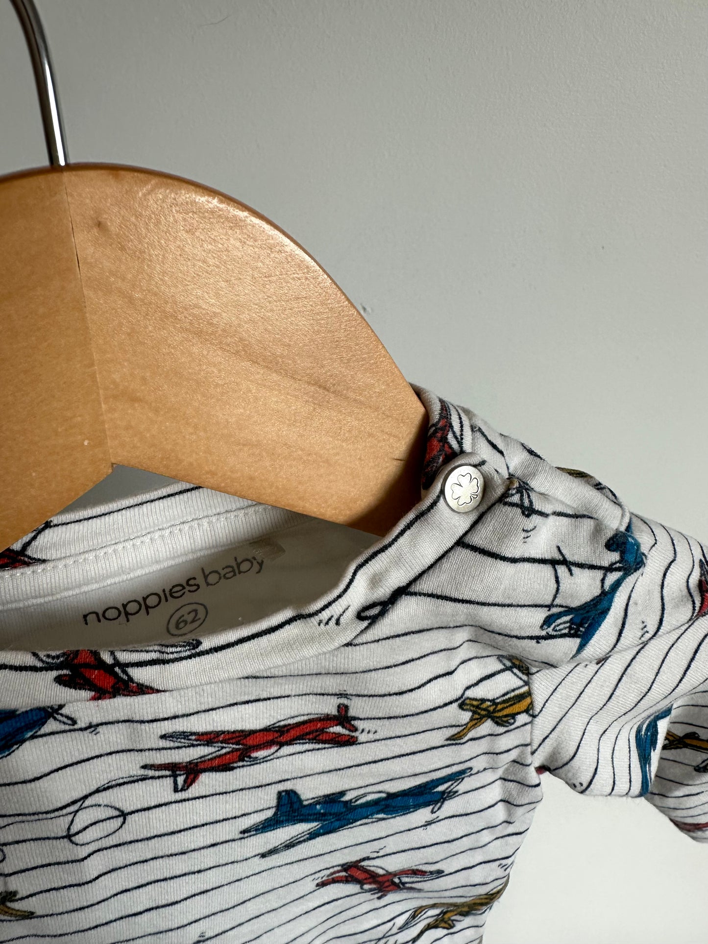 Noppies Organic Striped Airplane Long Sleeve / 2-4m