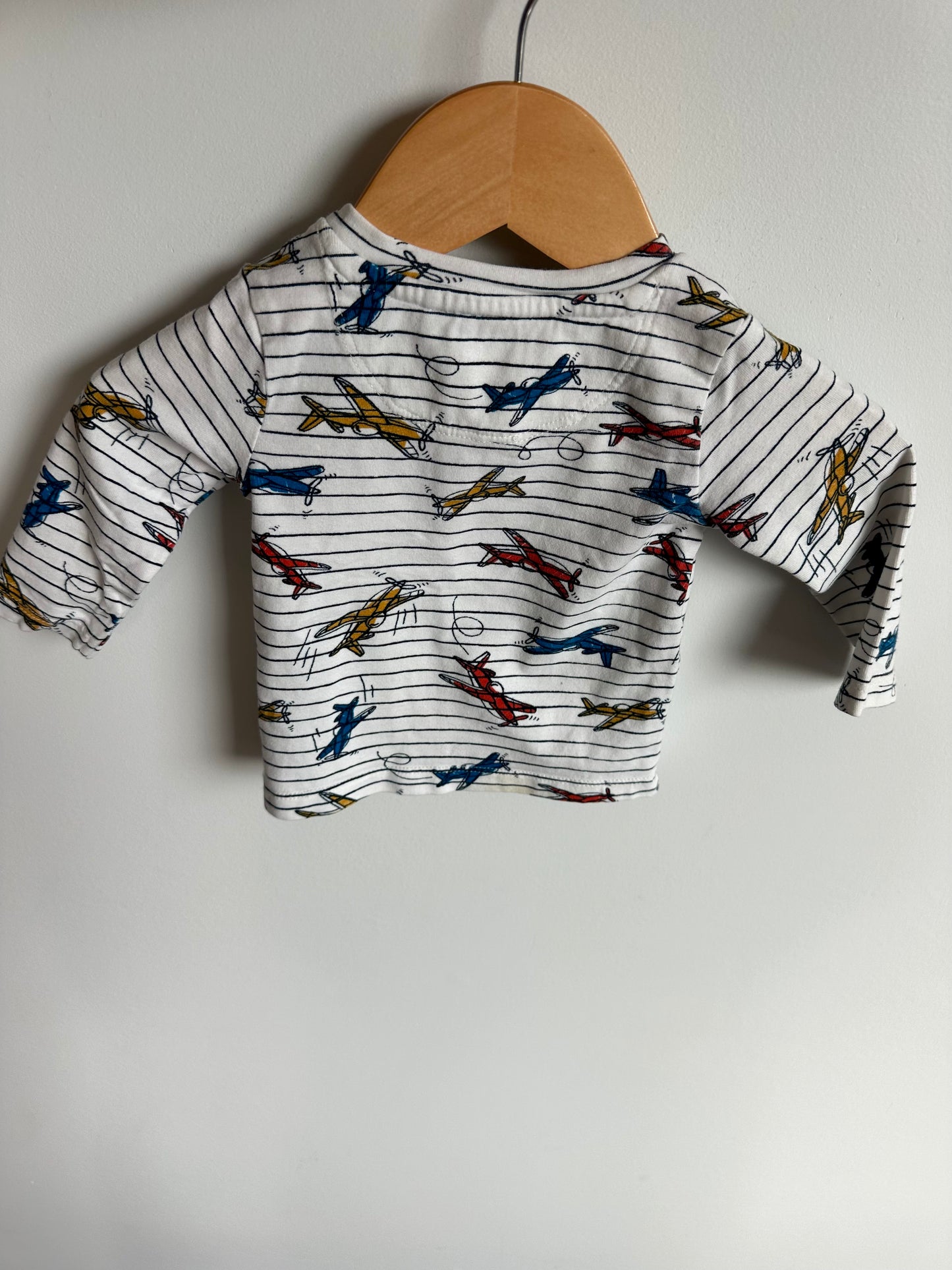 Noppies Organic Striped Airplane Long Sleeve / 2-4m