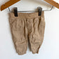 100% Cotton Tan Tapered Pants / 6-9m