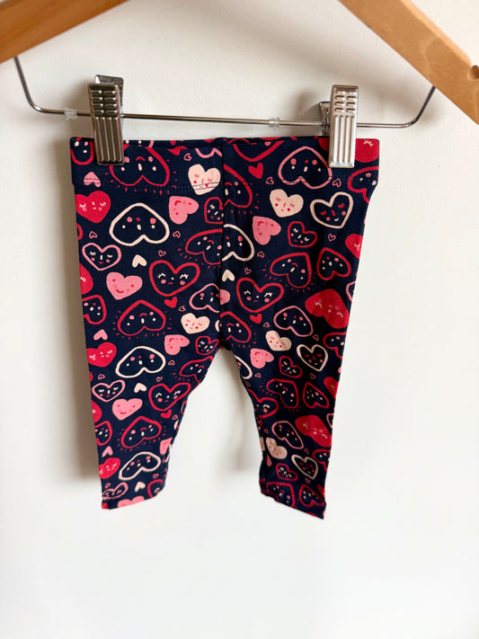 Heart Face Leggings / 3-6m