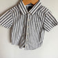 Navy Vertical Stripe Button Up T-shirt / 3T
