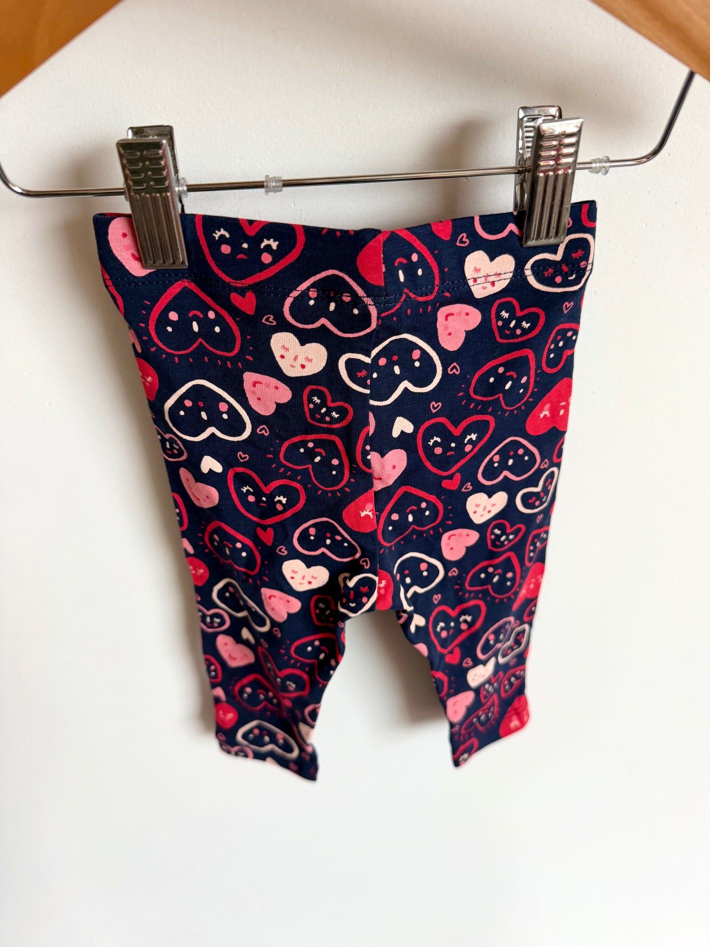 Heart Face Leggings / 3-6m