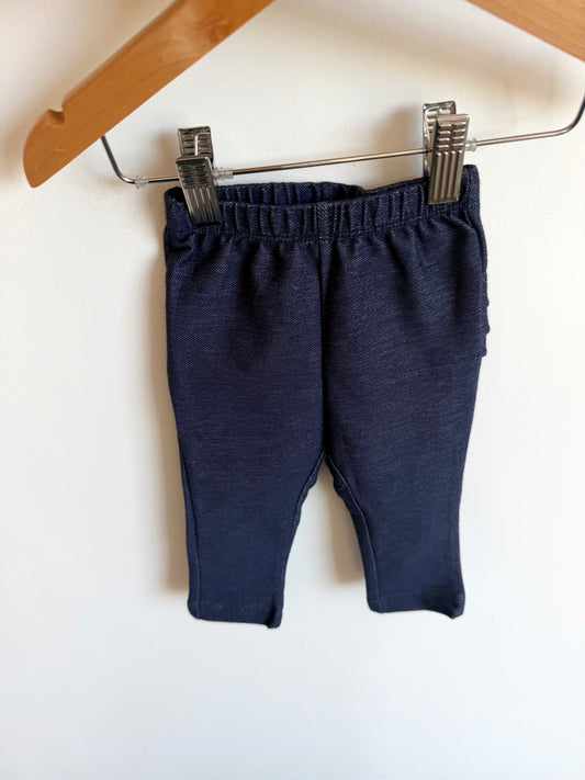 Blue Ruffle Pants / 3-6m