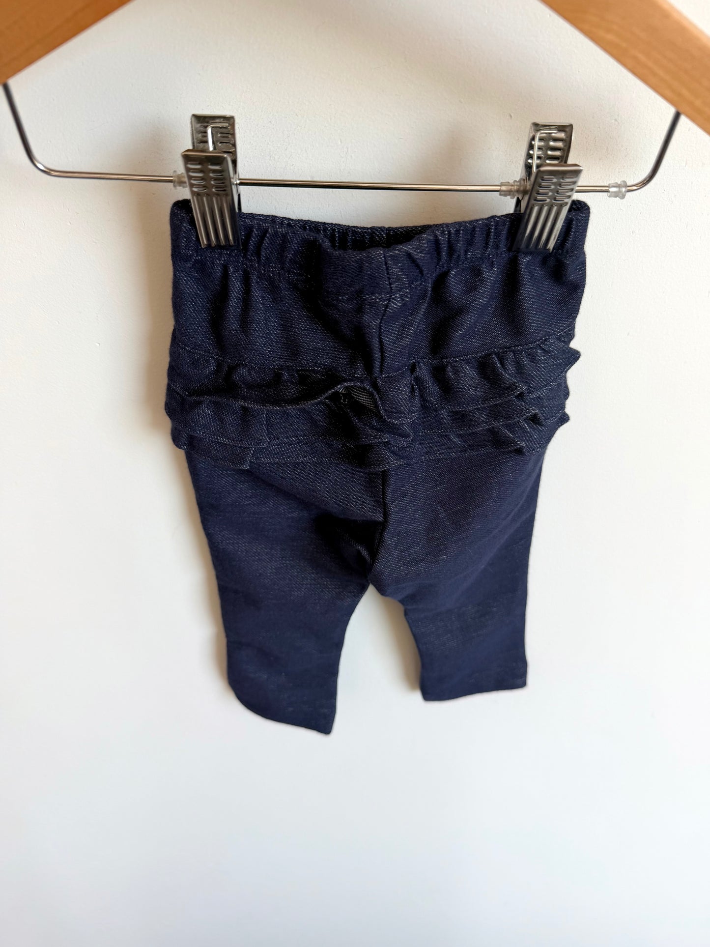 Blue Ruffle Pants / 3-6m