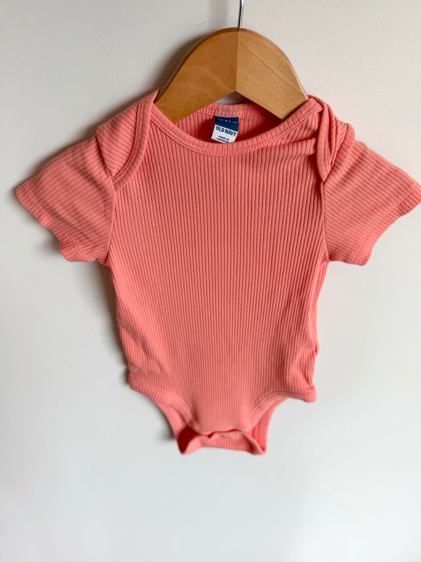 Coral Ribbed Bodysuit / 18-24m