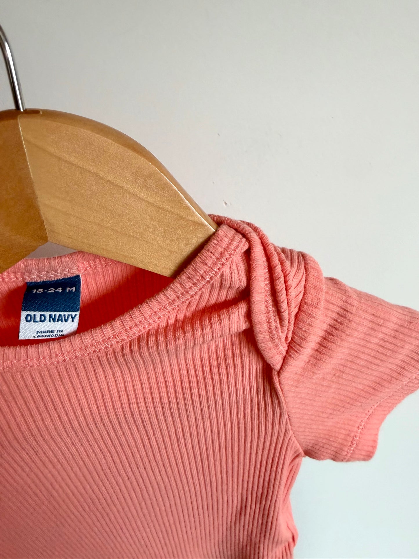 Coral Ribbed Bodysuit / 18-24m