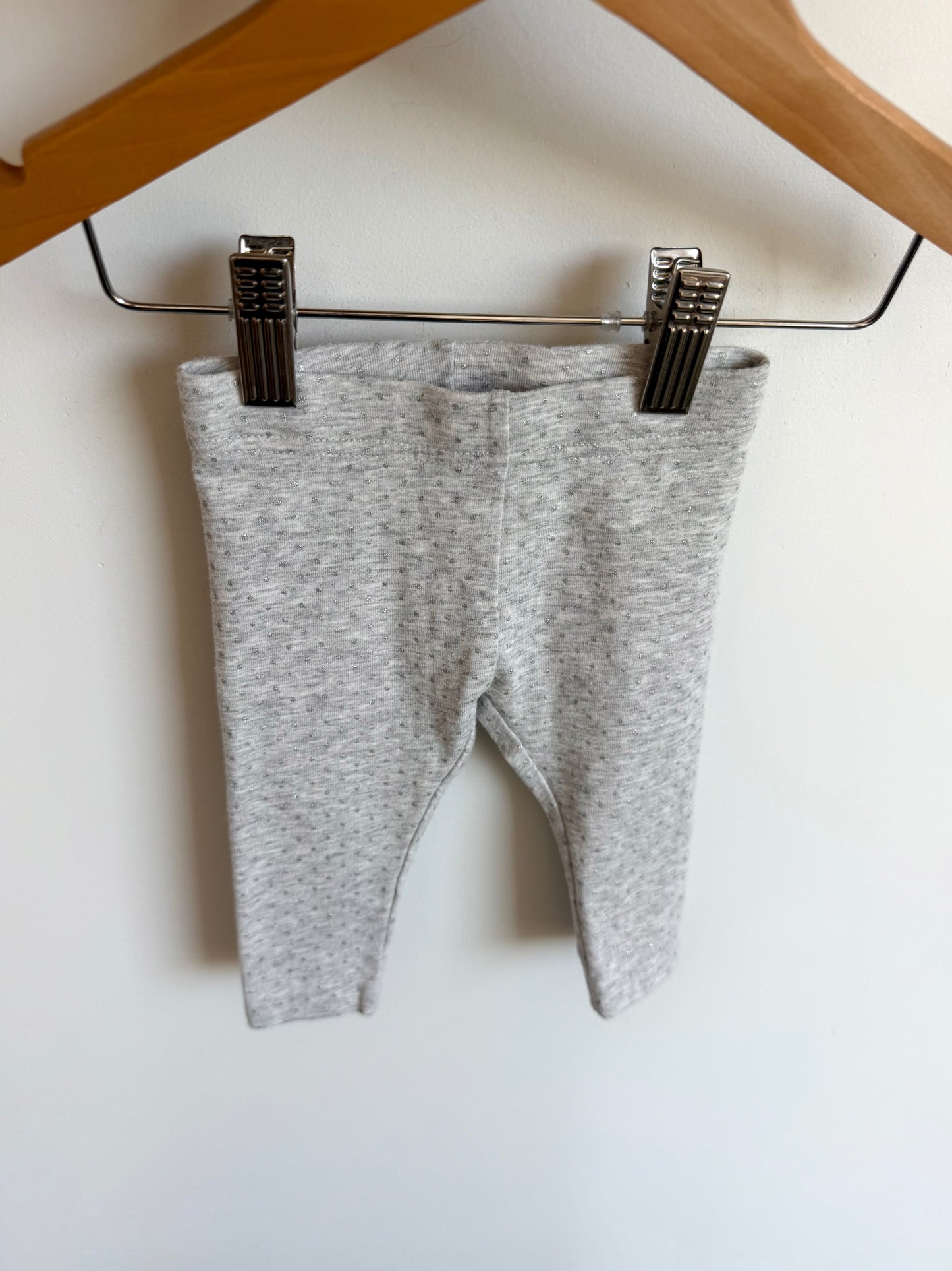 Grey Sparkle Dotted Pants / 3-6m